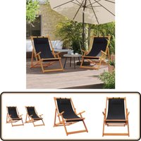 Vidaxl - Klappbare Strandstühle 2 Stk. Schwarz Stoff - Strandstuhl - Gartenstuhl - Campingstuhl - Klappbarer Stuhl - Loungestuhl Vidaxl - Klappbare Strandstühle 2 Stk. Schwarz Stoff - Strandstuhl - Gartenstuhl - Campingstuhl - Klappbarer Stuhl - Loungestuhl von VIDAXL