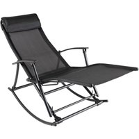 Vidaxl - Klappbarer Garten-Schaukelstuhl,Relaxsessel schwarz von VIDAXL