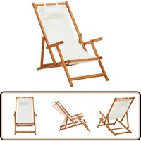 Vidaxl - Klappbarer Strandstuhl Eukalyptus Massivholz und Stoff Creme - Klappstuhl - Gartenstuhl - Strandstuhl - Campingstuhl - Holzmöbel Vidaxl - Klappbarer Strandstuhl Eukalyptus Massivholz und Stoff Creme - Klappstuhl - Gartenstuhl - Strandstuhl - Campingstuhl - Holzmöbel von VIDAXL