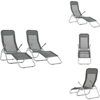 Klappliegen 2 Stk. Textilene Anthrazit - Klappliege - Sonnenschirm - Gartenmöbel - Outdoor Möbel - Liege von VIDAXL
