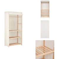 Vidaxl - Kleiderschrank mit 3 Ebenen 79 x 40 x 170 cm - Kleiderschrank - Garderobe - Weißer Kleiderschrank - Tannenholzkleiderschrank Vidaxl - Kleiderschrank mit 3 Ebenen 79 x 40 x 170 cm - Kleiderschrank - Garderobe - Weißer Kleiderschrank - Tannenholzkleiderschrank von VIDAXL