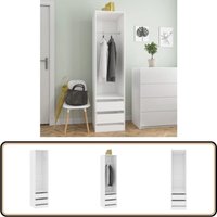 Vidaxl - Kleiderschrank mit Schubladen Weiß 50x50x200 cm Holzwerkstoff - Schreibtisch - Garderobe - Kommode - Möbelstück - Wohnzimmer von VIDAXL