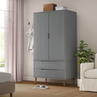 Kleiderschrank molde Grau 90x55x175 cm Massivholz Kiefer - Vidaxl von VIDAXL
