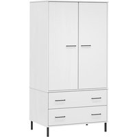 Bonnevie - Kleiderschrank,Aufbewahrungsschrank oslo Metallbeine Weiß 90x55x172,5 cm Massivholz vidaXL von BONNEVIE