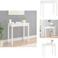 Konsolentisch Weiß 80x40x75 cm Massivholz Kiefer - Konsolentisch - Wohnzimmermöbel - Holzmöbel - Kiefernholz - Weißes Möbelstück von VIDAXL