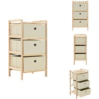 Vidaxl - Korb-Kommode mit 3 Stoffkörben Zedernholz Beige - Beistelltisch - Holzregale - Aufbewahrungslösung - Wohnzimmer Dekoration - Kommode Mit von VIDAXL