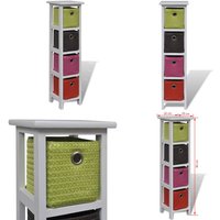 Vidaxl - Korb-Kommode mit mehrfarbigen Körben Paulownia-Holz - Holzmöbel - Regal - Aufbewahrungsregale - Wohnzimmermöbel - Schlafzimmermöbel - Home & von VIDAXL