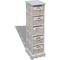 Korbregal Holz mit 5 Körben Weiß - Vidaxl von VIDAXL