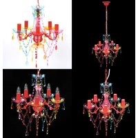 Vidaxl - Kronleuchter 5 Glühbirnen Mehrfarbig - Künstliche Kristallglas-Deckenleuchte - Kronleuchter - Home & Living - Mehrfarbig von VIDAXL