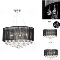 Vidaxl - Kronleuchter - Kristall Kronleuchter mit 85 echten Glas Kristallen schwarz - Schwarz von VIDAXL
