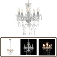 Kronleuchter mit Kristallperlen Silbern Rund 5 x E14 - Kronleuchter - Kristallperlen - Silber - Deko Leuchte - Wohnzimmer Lampe Kronleuchter mit Kristallperlen Silbern Rund 5 x E14 - Kronleuchter - Kristallperlen - Silber - Deko Leuchte - Wohnzimmer Lampe von VIDAXL