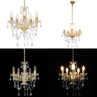 Vidaxl - Kronleuchter mit Perlen Golden Rund 5×E14 - Kronleuchter - Pendelleuchte - Wohnzimmer Deko - led Lampe - Designer Lampe - Home & Living von VIDAXL