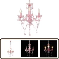 Vidaxl - Kronleuchter mit Perlen Rosa Rund 3×E14 - Kronleuchter - LED-Lampe - Wohnzimmer Dekoration - Rosa Lampe - Designer Lampe von VIDAXL