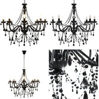 Vidaxl - Kronleuchter mit Perlen Schwarz 8 x E14-Fassungen - Kronleuchter - Deckenleuchte - Home & Living - Schwarz Vidaxl - Kronleuchter mit Perlen Schwarz 8 x E14-Fassungen - Kronleuchter - Deckenleuchte - Home & Living - Schwarz von VIDAXL