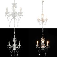 Kronleuchter mit Perlen Weiß Rund 3×E14 - Kronleuchter - Deckenleuchte - Wohnzimmerlampe - Esszimmerlampe - LED-Lampe - Home & Living Kronleuchter mit Perlen Weiß Rund 3×E14 - Kronleuchter - Deckenleuchte - Wohnzimmerlampe - Esszimmerlampe - LED-Lampe - Home & Living von VIDAXL
