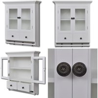 Vidaxl - Küchenhängeschrank mit Glastür Holz Weiß - Küchenhängeschrank - Wandregal - Holzküche - Weißer Schrank - Aufbewahrungskasten - Home & Living von VIDAXL