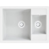 Riceel - vidaXL Küchenspüle mit Überlauf Doppelbecken Weiß Granit von RICEEL