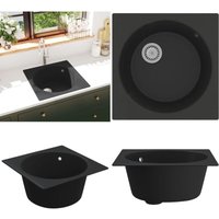 Küchenspüle mit Überlauf Schwarz Granit - Spülbecken - Küchenspüle - Home & Living - Schwarz Küchenspüle mit Überlauf Schwarz Granit - Spülbecken - Küchenspüle - Home & Living - Schwarz von VIDAXL