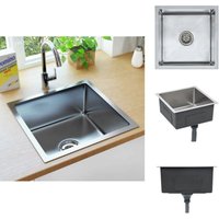 Vidaxl - Küchenspülen & Spülbecken - Living Handgefertigte Küchenspüle Edelstahl - Silber von VIDAXL