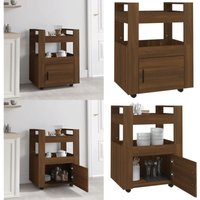 Küchenwagen Braun Eichen-Optik 60x45x80 cm Holzwerkstoff - Küchenschrank - Küchentisch - Küchenorganisation - Küchenwagen Braun - Holzwerkstoff Möbel von VIDAXL