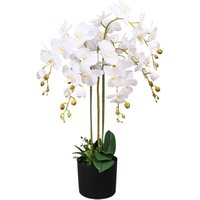Künstliche Orchidee mit Topf 75 cm Weiß Vidaxl Weiß von VIDAXL