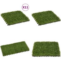 Vidaxl - Kunstrasen-Fliesen 11 Stk. Grün 30x30 cm - Kunstgras - Rasengestaltung - Outdoor Deko - Gartendeko - Terrassenbelag - Home & Living von VIDAXL