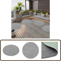 Kunstrasen mit Noppen Durchm. 130 cm Grau Rund - Kunstgras - Kunstrasen - Dekorative Pflanzen - Gartendekoration - Outdoor Deko von VIDAXL