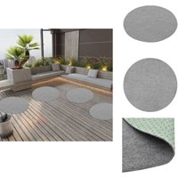 Vidaxl - Kunstrasen mit Noppen Durchm. 95 cm Grau Rund - Kunstgras - Kunstrasen - Rasengrün - Gartendekoration - Outdoor Deko von VIDAXL