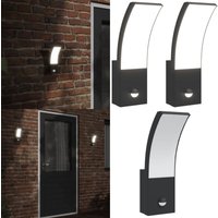 Vidaxl - LED-Außenwandleuchten mit Sensor 2 Stk. Schwarz Aludruckguss - LED-Lampe - Außenbeleuchtung - Wandleuchte - Bewegungsmelder - Gartenlicht von VIDAXL