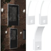 LED-Außenwandleuchten mit Sensor 2 Stk. Weiß Aludruckguss - LED-Lampe - Außenleuchte - Wandleuchte - Bewegungsmelder - Sensoreinrichtung - Home & von VIDAXL