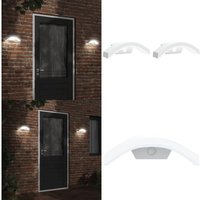 Vidaxl - LED-Außenwandleuchten mit Sensor 2 Stk. Weiß Aludruckguss - LED-Lampe - Außenleuchte - Wandleuchte - Bewegungsmelder - Sensoreinrichtung von VIDAXL