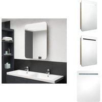 Vidaxl - LED-Bad-Spiegelschrank Eichen-Optik 60x11x80 cm - LED-Spiegelschrank - Badezimmerspiegel - Eichenschrank - Wandregal - Aufbewahrungsschrank von VIDAXL