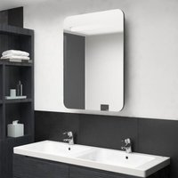 LED-Bad-Spiegelschrank,Bad Hängeschrank Glänzendes Grau 60x11x80 cm Vidaxl von VIDAXL