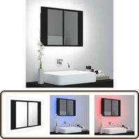 Vidaxl - LED-Bad-Spiegelschrank Schwarz 60x12x45 cm Acryl - LED-Spiegelschrank - Badezimmerspiegel - Acrylspiegel - Schwarzer Spiegelschrank von VIDAXL