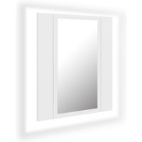 LED-Bad-Spiegelschrank,Bad Hängeschrank Weiß 40x12x45 cm Acryl vidaXL von BONNEVIE