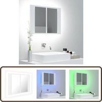 Vidaxl - LED-Bad-Spiegelschrank Weiß 60x12x45 cm Acryl - LED-Spiegelschrank - Badezimmerspiegel - rgb Beleuchtung - Aufbewahrungsschrank - Badespiegel von VIDAXL