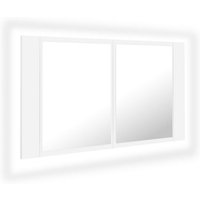 LED-Bad-Spiegelschrank,Bad Hängeschrank Weiß 80x12x45 cm Acryl vidaXL von BONNEVIE