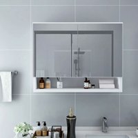 LED-Bad-Spiegelschrank，Bad Hängeschrank Weiß 80x15x60 cm MDF vidaXL von VIDAXL