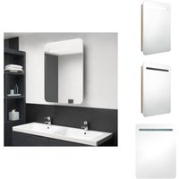 Vidaxl - LED-Bad-Spiegelschrank Weiß und Eichen-Optik 60x11x80 cm - LED-Spiegelschrank - Badezimmerspiegel - Waschbeckenunterschrank - Spiegelschrank Vidaxl - LED-Bad-Spiegelschrank Weiß und Eichen-Optik 60x11x80 cm - LED-Spiegelschrank - Badezimmerspiegel - Waschbeckenunterschrank - Spiegelschrank von VIDAXL