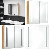 Vidaxl - LED-Bad-Spiegelschrank Weiß und Eichen-Optik 62x14x60 cm - LED-Spiegelschrank - Badezimmermöbel - Waschtischschrank - Spiegelschrank Vidaxl - LED-Bad-Spiegelschrank Weiß und Eichen-Optik 62x14x60 cm - LED-Spiegelschrank - Badezimmermöbel - Waschtischschrank - Spiegelschrank von VIDAXL