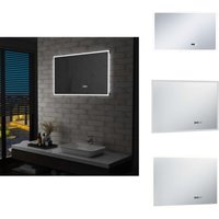 Vidaxl - LED-Badspiegel mit Berührungssensor und Zeitanzeige 100x60 cm - LED-Spiegel - Badezimmerspiegel - Kosmetikspiegel - Spiegelschrank von VIDAXL