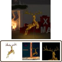 Vidaxl - LED-Rentier Fliegend Weihnachtsdeko 120 LEDs Gold Warmweiß - led Weihnachtsdeko - Weihnachtsbaumschmuck - Outdoor Beleuchtung - Indoor von VIDAXL