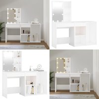 Vidaxl - LED-Schminktisch mit Schrank Weiß Holzwerkstoff - LED-Schminktisch - Schminktisch Mit Beleuchtung - Kosmetikschreibtisch - Makeup Tisch von VIDAXL