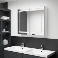LED-Spiegelschrank fürs Bad Glänzend Weiß 80x12x68 cm - Vidaxl von VIDAXL