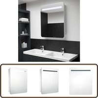 Vidaxl - LED-Spiegelschrank 68x9x80 cm - LED-Spiegelschrank - Badezimmerspiegel - Kosmetikspiegel - Wandspiegel - Spiegelschrank Weiß von VIDAXL