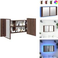 Vidaxl - LED-Spiegelschrank Braun Eichen-Optik 90x12x45 cm Acryl - LED-Spiegelschrank - Badezimmerspiegel - Holzwerkstoffschrank - Spiegelschrank Mit Vidaxl - LED-Spiegelschrank Braun Eichen-Optik 90x12x45 cm Acryl - LED-Spiegelschrank - Badezimmerspiegel - Holzwerkstoffschrank - Spiegelschrank Mit von VIDAXL