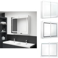 Vidaxl - LED-Spiegelschrank fürs Bad Glänzend Weiß 80x12x68 cm - LED-Spiegelschrank - Badezimmerspiegel - Kosmetikspiegel - Wandspiegel von VIDAXL
