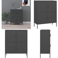 Vidaxl - Lagerschrank Anthrazit 80x35x101,5 cm Stahl - Schrankschubladen - Metallschrank - Anthrazit Schrank - Stahlschrank - Lagerraum - Home & von VIDAXL
