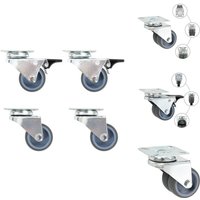 Vidaxl - Lenkrollen mit Zwillingsrad 4 Stk. 50 mm - Lenkrollen - Rollensatz - Schubladenführung - Transportwagen - Industriematerial von VIDAXL
