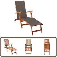 Vidaxl - Liegestuhl mit Fußstütze und Auflage Akazie Massivholz - Holz Liegestuhl - Gartenliege - Sonnenliege - Akzidenzholzmöbel - Outdoor Möbel Vidaxl - Liegestuhl mit Fußstütze und Auflage Akazie Massivholz - Holz Liegestuhl - Gartenliege - Sonnenliege - Akzidenzholzmöbel - Outdoor Möbel von VIDAXL